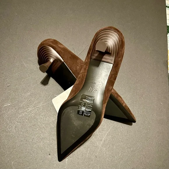 H & M Kitten Heels. Leather pumps brown suede. New - Picture 4 of 8